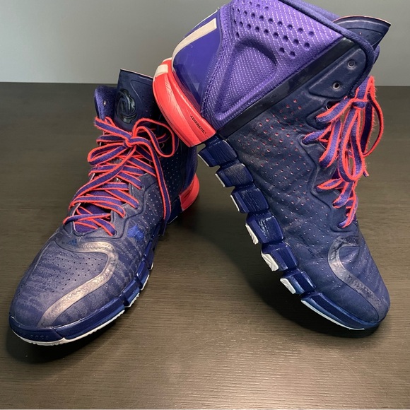 Adidas Rose 4 Night Blue White-Blast Purple Men's Size 12 Basketball Shoe - Picture 5 of 10